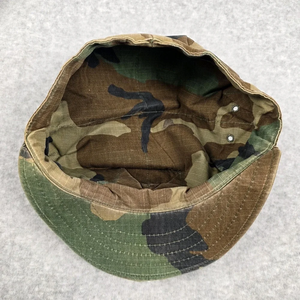 Military Army Woodland Camo Hat Cap Fitted Mens‎ Green Brown Patrol Ripstop